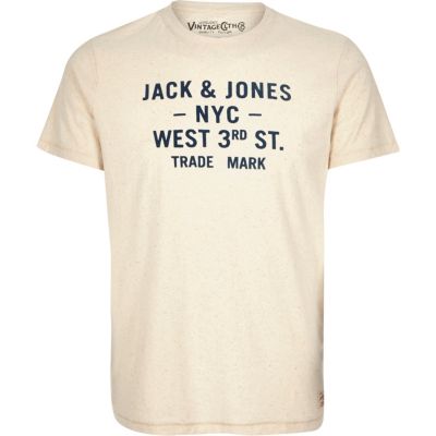 Cream Jack & Jones Vintage print t-shirt